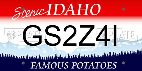 GS2Z4I Idaho License Plate