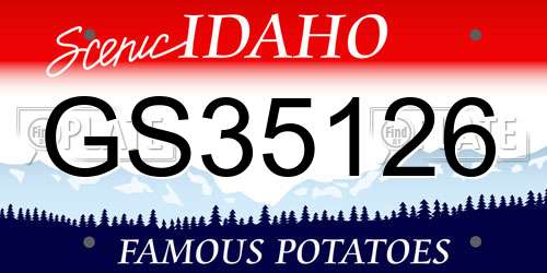 GS35126 Idaho License Plate