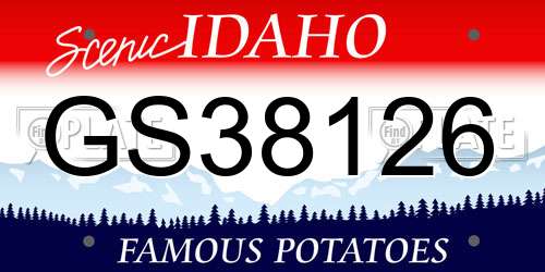 GS38126 Idaho License Plate