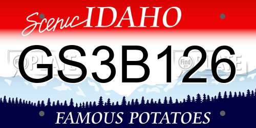 GS3B126 Idaho License Plate