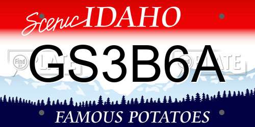 GS3B6A Idaho License Plate