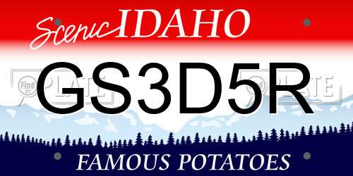 GS3D5R Idaho License Plate
