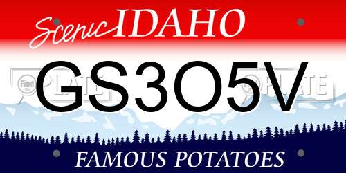 GS3O5V Idaho License Plate