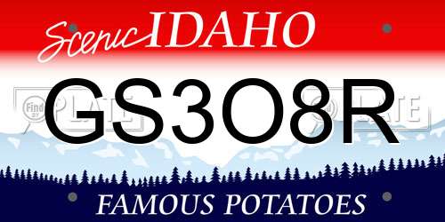 GS3O8R Idaho License Plate