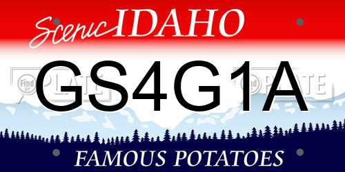 GS4G1A Idaho License Plate