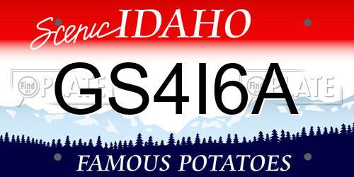 GS4I6A Idaho License Plate