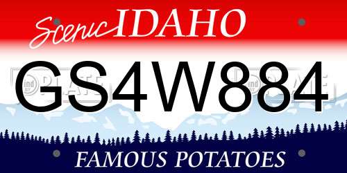 GS4W884 Idaho License Plate