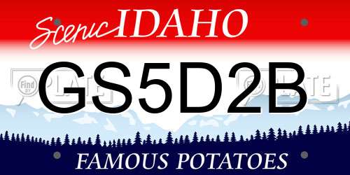 GS5D2B Idaho License Plate