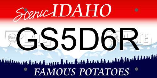 GS5D6R Idaho License Plate