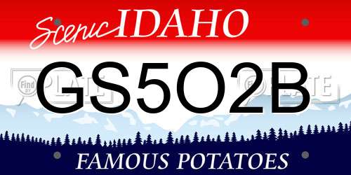 GS5O2B Idaho License Plate
