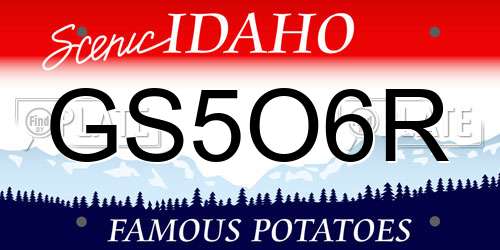 GS5O6R Idaho License Plate