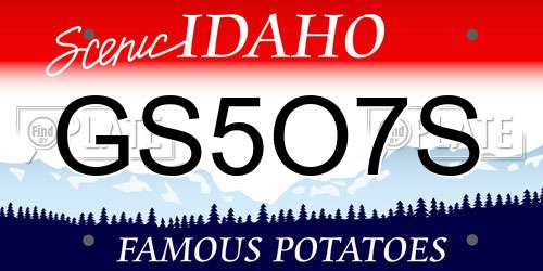 GS5O7S Idaho License Plate