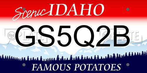GS5Q2B Idaho License Plate
