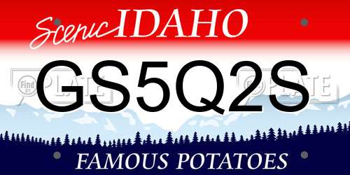 GS5Q2S Idaho License Plate