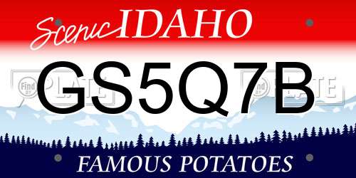 GS5Q7B Idaho License Plate