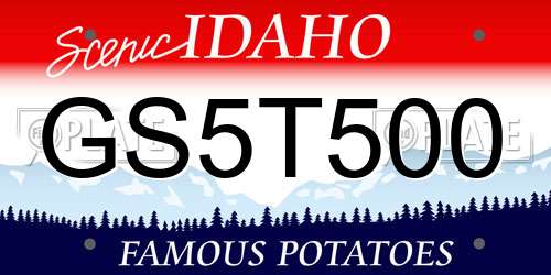 GS5T500 Idaho License Plate