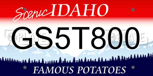 GS5T800 Idaho License Plate