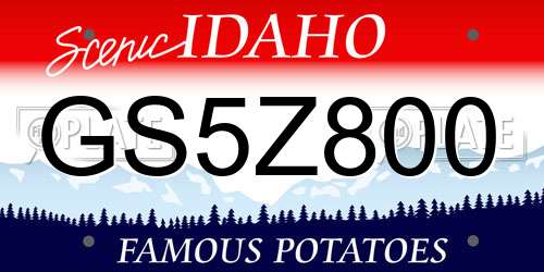 GS5Z800 Idaho License Plate
