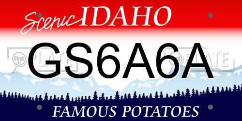 GS6A6A Idaho License Plate