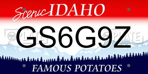 GS6G9Z Idaho License Plate