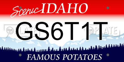 GS6T1T Idaho License Plate