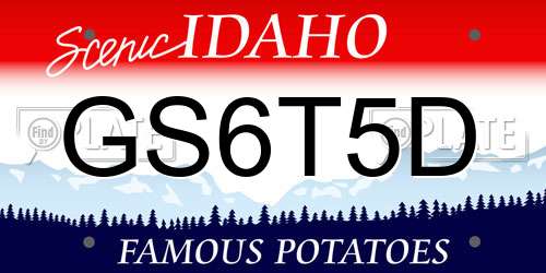 GS6T5D Idaho License Plate