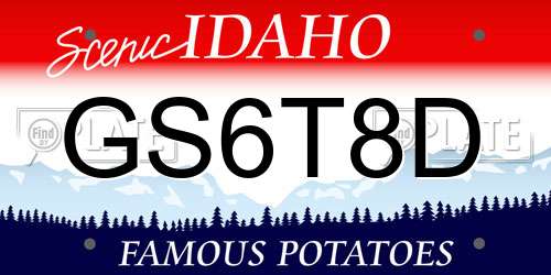 GS6T8D Idaho License Plate