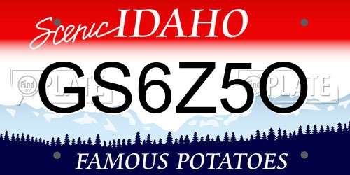 GS6Z5O Idaho License Plate