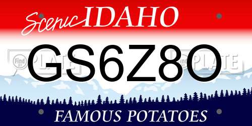 GS6Z8O Idaho License Plate