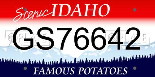 GS76642 Idaho License Plate