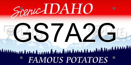 GS7A2G Idaho License Plate