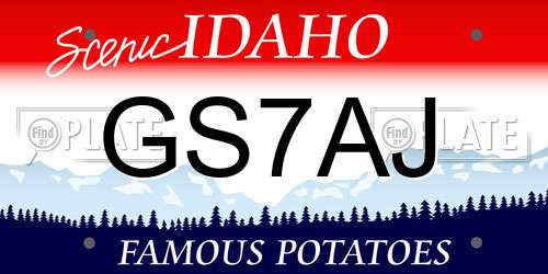 GS7AJ Idaho License Plate
