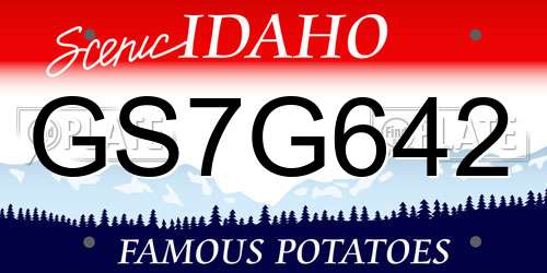 GS7G642 Idaho License Plate