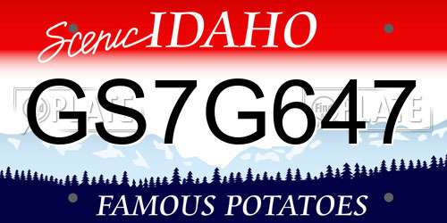 GS7G647 Idaho License Plate