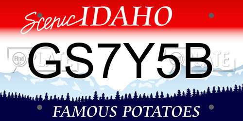 GS7Y5B Idaho License Plate