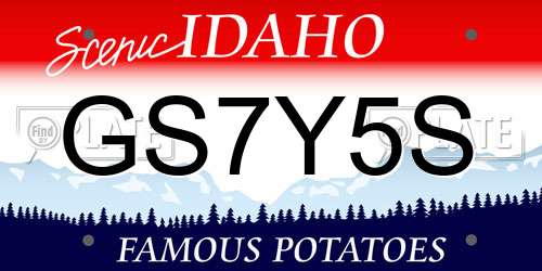 GS7Y5S Idaho License Plate