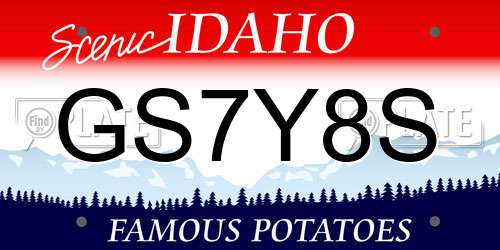 GS7Y8S Idaho License Plate