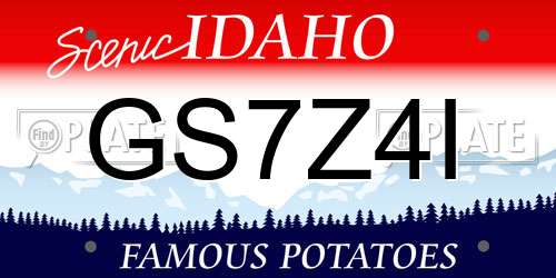 GS7Z4I Idaho License Plate