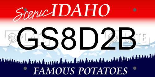 GS8D2B Idaho License Plate