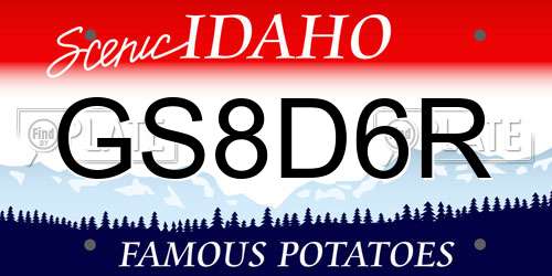 GS8D6R Idaho License Plate