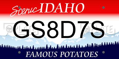 GS8D7S Idaho License Plate