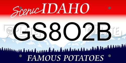 GS8O2B Idaho License Plate