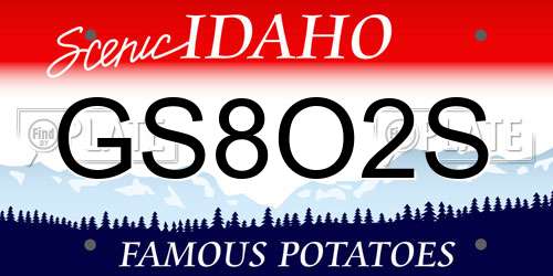 GS8O2S Idaho License Plate