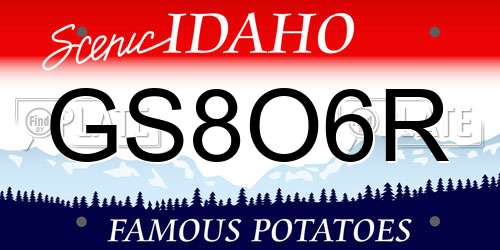 GS8O6R Idaho License Plate