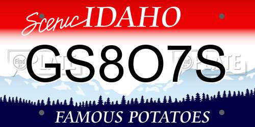 GS8O7S Idaho License Plate