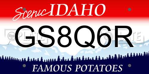 GS8Q6R Idaho License Plate