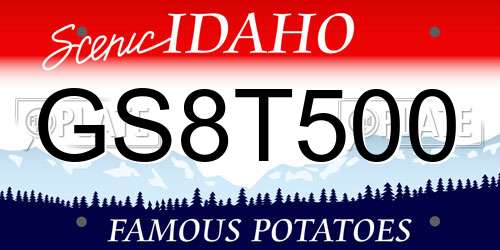 GS8T500 Idaho License Plate