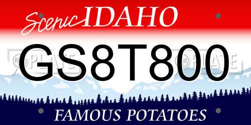 GS8T800 Idaho License Plate