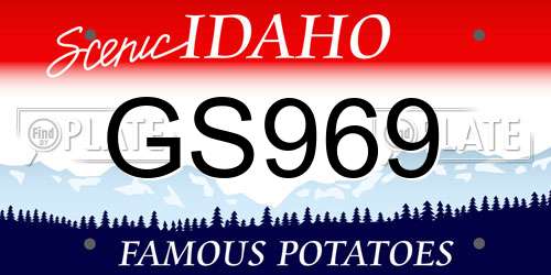 GS969 Idaho License Plate
