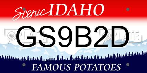 GS9B2D Idaho License Plate